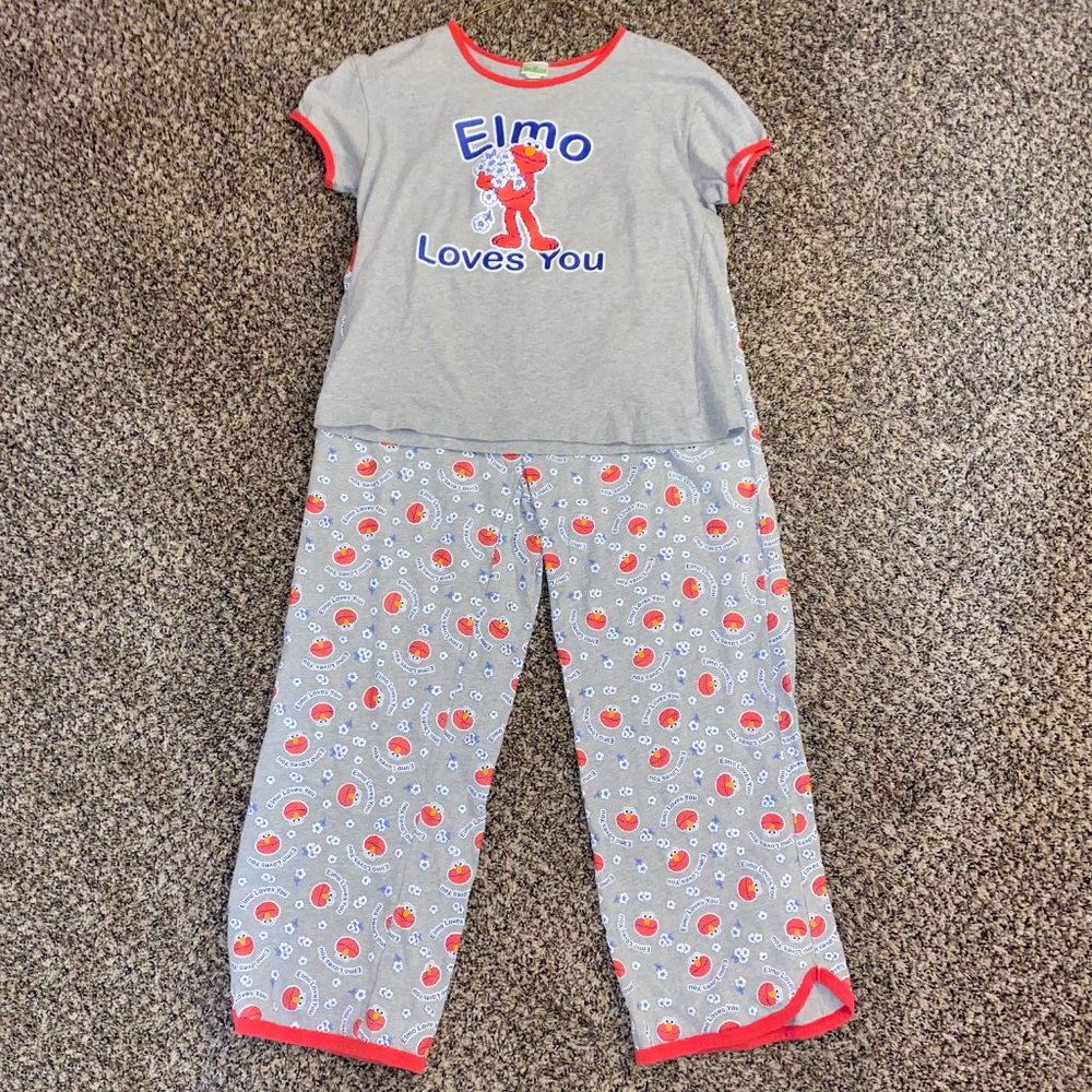Elmo Pajama Matching Set Sesame Street SZ Juniors XL or Women's Small